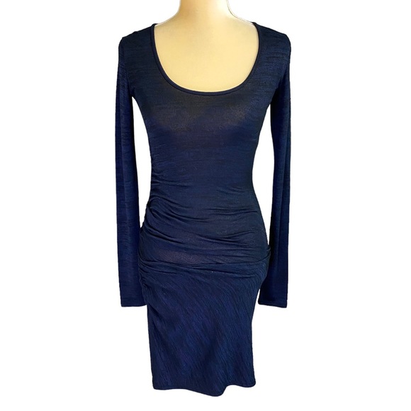 Rag & Bone Jean Ruched Navy Dress - Picture 2 of 10